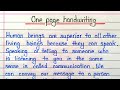 One page handwriting  english writing  1 page writing in english