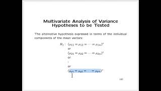Module 5 - Lecture 1- Multivariate Analysis of Variance - Hypotheses and Assumptions Wealth