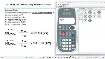 Log Problems Solved from Technician – General – Extra with On-Screen Calculator TI-30XS Step-by-Step