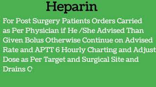 Heparin DVT \& Theraputical Infusion continue