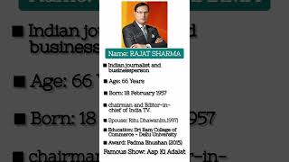 Information About RAJAT SHARMA RajatSharmaBiodata viral gk IndiaTv RajatSharma