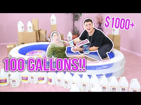 CLEAR JIGGLY SLIME BATH CHALLENGE OVER $1000! | 100 GALLONS OF Clear slime | Slimeatory - Today I did the slime bath challenge and I took it a step further by making it inside a kiddie pool which really took a lot more slime then I expected.