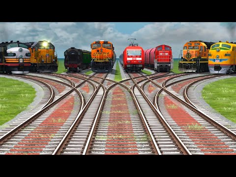 🇺🇸 American Railways at Their Best | Locomotives Crossing Complex Forked Tracks