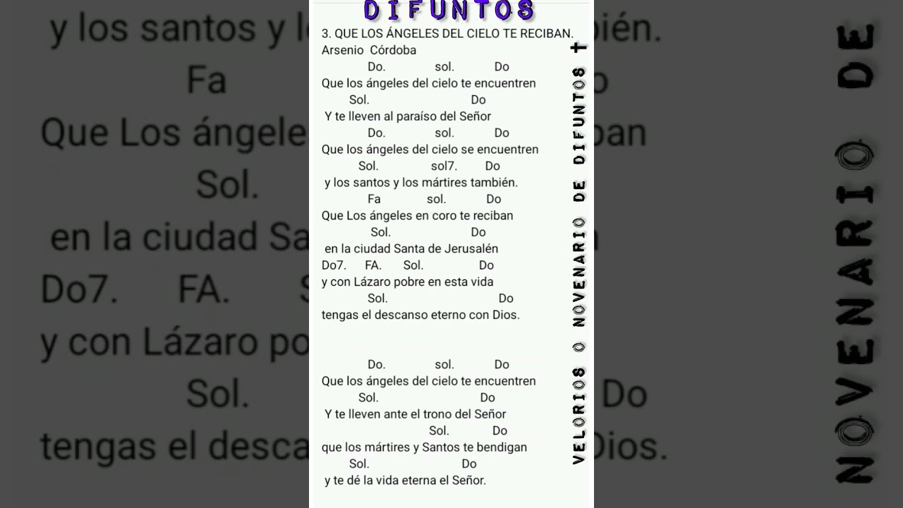 Cantos Populares Para Difuntos Letra Pdf
