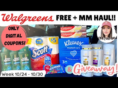 Walgreens Haul ONLY DIGITAL COUPONS | All FREE + MM!! (10/24 – 10/30) + GIFT CARD GIVEAWAY!!