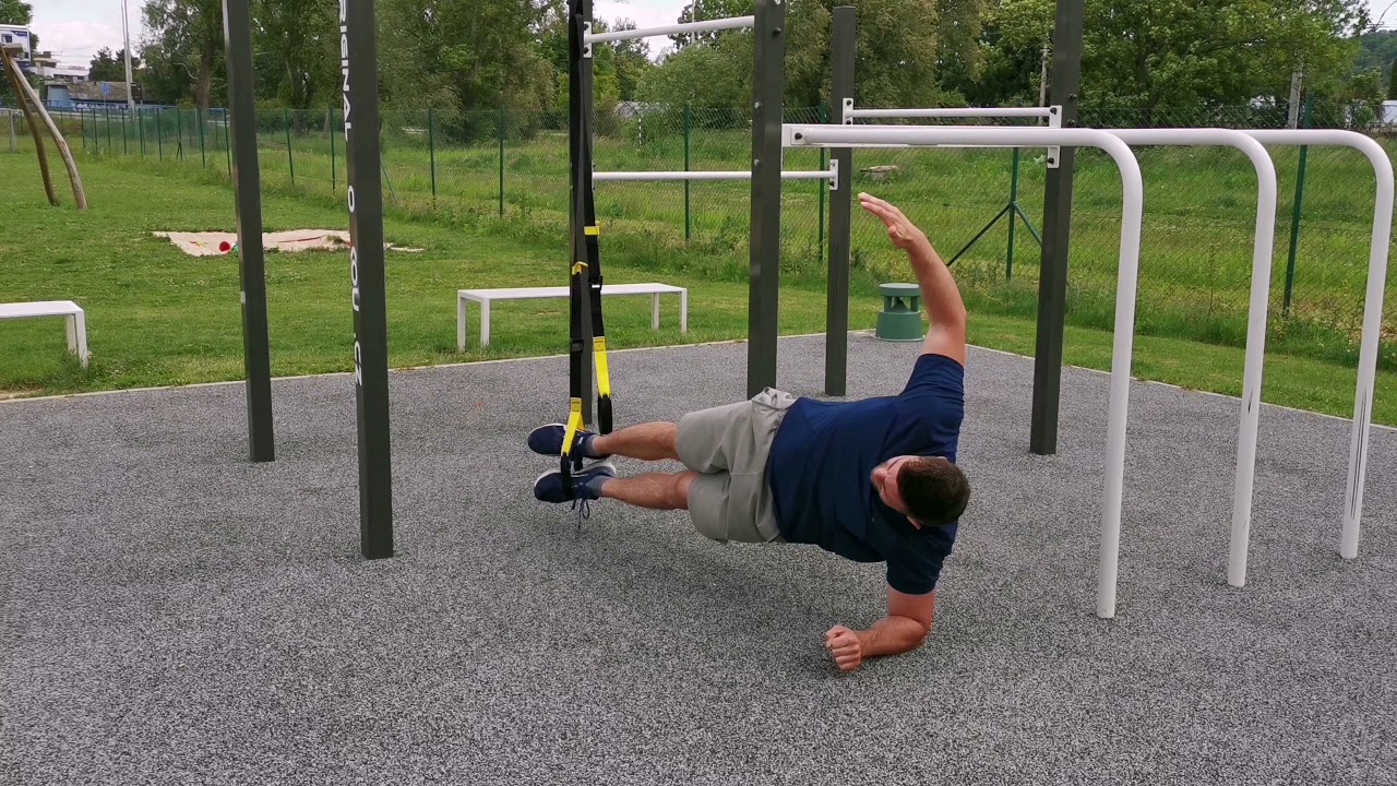 TRX Side Plank Rotation - YouTube