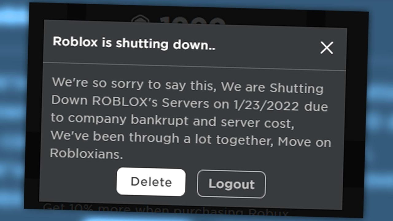 Is Roblox SHUTTING DOWN in 2022?! YouTube