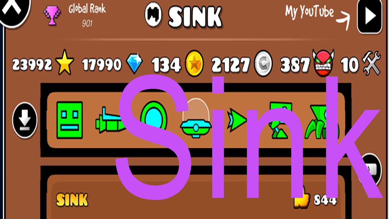 Sink by Awedsy (Extreme Demon) Geometry Dash YouTube