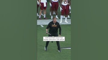 ULM offensive line coach Cameron Blankenship got heated on the sideline with his own player #shorts
