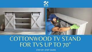 Twin Star Home Cottonwood TV Stand TVs Up to 70" Sliding Barn Door Assembly | Lorraine Media Console