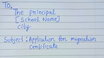 Application for Migration certificate in English 