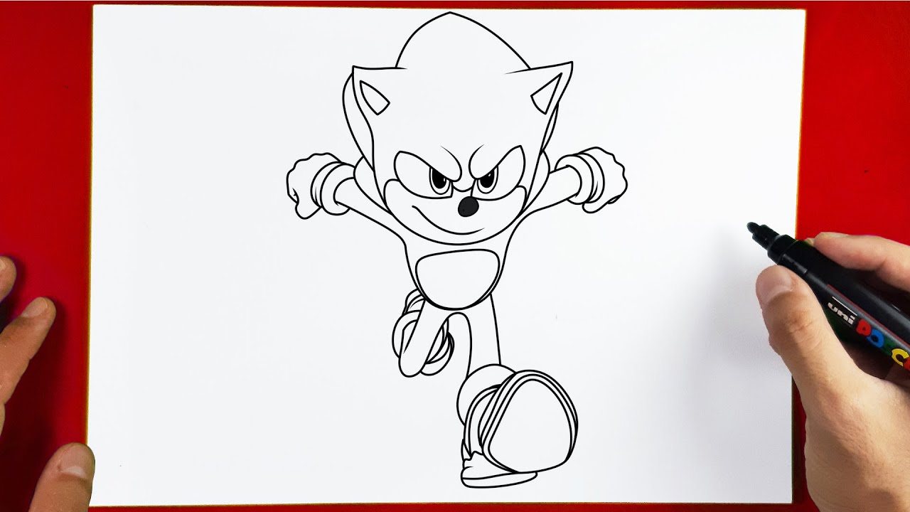 COMO DESENHAR O SONIC 2 DO FILME SONIC HEDGEHOG 2  how to draw sonic 2  from sonic hedgehog 2 movie 