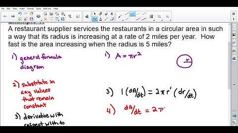 Calculus 30 Unit 6 Related Rates Example 1