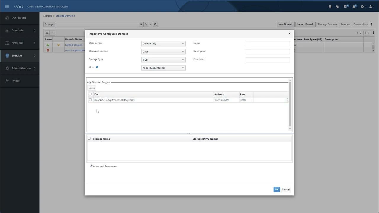 oVirt 4.5.x detaching and reattaching Data Storage Domain YouTube