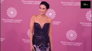 Indian Actress Karisma Kapoor  Pink. Carpet  at Nita Ambani Cultural Center NMACC     Event Day  2