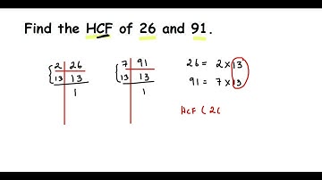 Find the HCF of 26 and 91 // how to find HCF by prime factorisation method