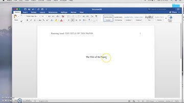 APA Running Head and Title Page How To