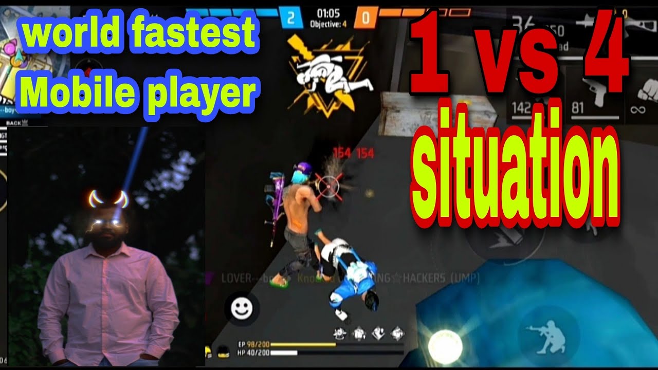 1 VS 4 situation free fire cs rank gameplay 🔥🥵 - YouTube