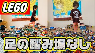 【10時間耐久？】大量のレゴを家族総出でお片付け…男の子3人のママの試練【おもちゃ収納】