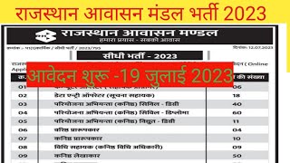 Rajasthan housing board vacancy 2023/RHB NOTIFICATION OUT /राजस्थान आवासन मंडल सीधी भर्ती 2023 #RHB