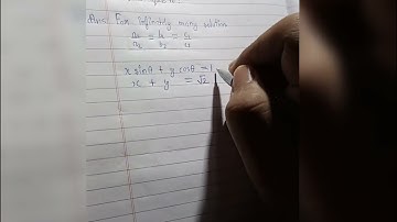 If the pair of equation x + y = √2 and. x sin θ + y cos θ = 1 has infinitely many solution,θ value ?
