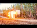 Взрыв Холодильника с Эффектом Дымовое Кольцо Мощной Петардой на Свалке в Лесу )