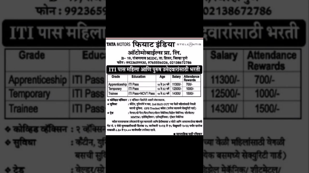 Tata Motors Fiat India Job 