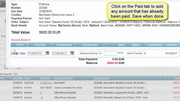 21. How to Send a Payment Reminder for Proforma which considers the amount paid