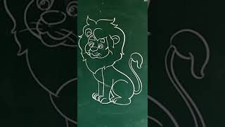 Lion chalk drawing