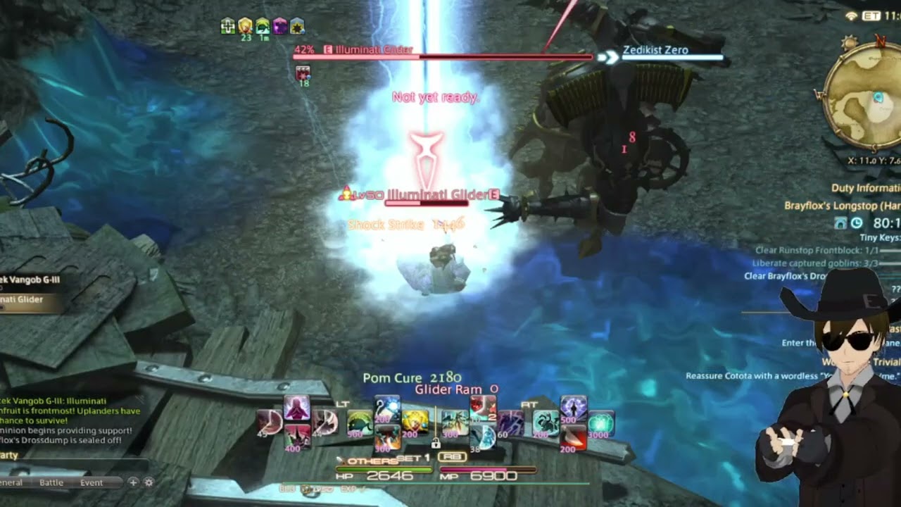 FFXIV Solo Sync, Min Item Level, Brayflox Longstop (Hard) As Blue Mage.