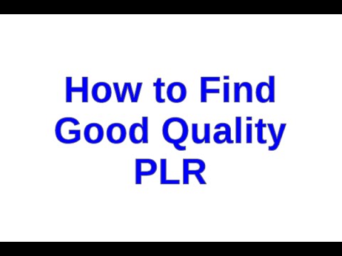 How to Find Good Quality PLR Products - YouTube