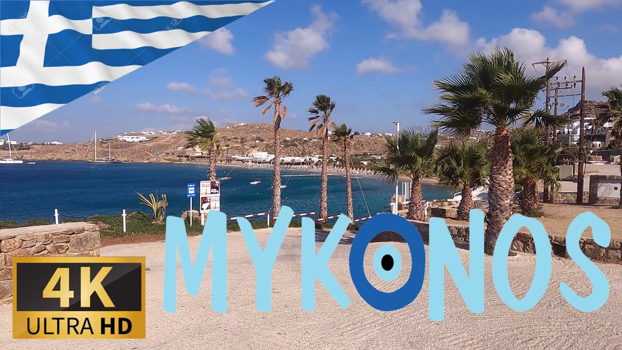 ВОЖДЕНИЕ МИКОНОСА, ВЕЛОСИПЕДОВ, Эгейского моря, ГРЕЦИИ I 4K 60 кадров в секунду