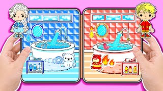 Toca Life World Quiet Book - Ice Girl and Fire Boy New Room EXTREME Decor | WOA Doll Channel