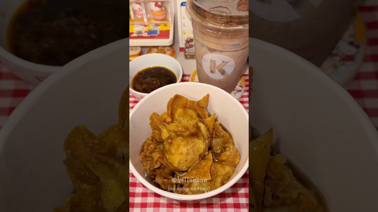 Mukbang sủi cảo chiên + milo🦖🤤❤️