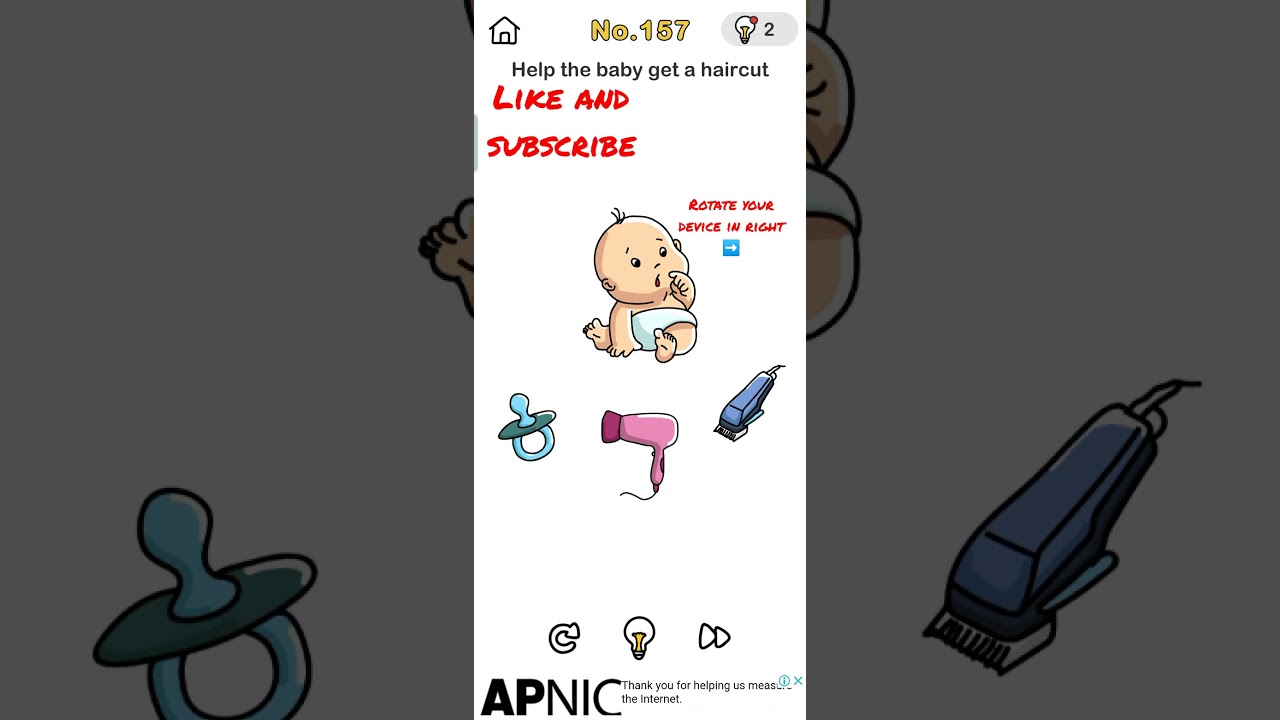 brain out level 157 help the baby get a haircut
