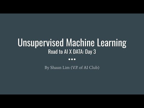 Unsupervised Machine Learning Walkthrough w/ Python Scikit-Learn (Road ...