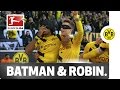 Aubameyang &amp; Reus Celebrate as Batman &amp; Robin