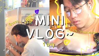 Mini Vlog 1 Day☀️ เช้ายันเย็นไปทำอะไรบ้าง??(หาอะไรกิน , อ่านหนังสือ , ซื้อของบลาๆ~~ )🍽️📓🛒 | GUY PNP.