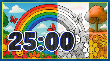 25 Minute Relaxing Countdown Timer – Magic Color Change Vibe | Study, Relax, Focus, or Walk