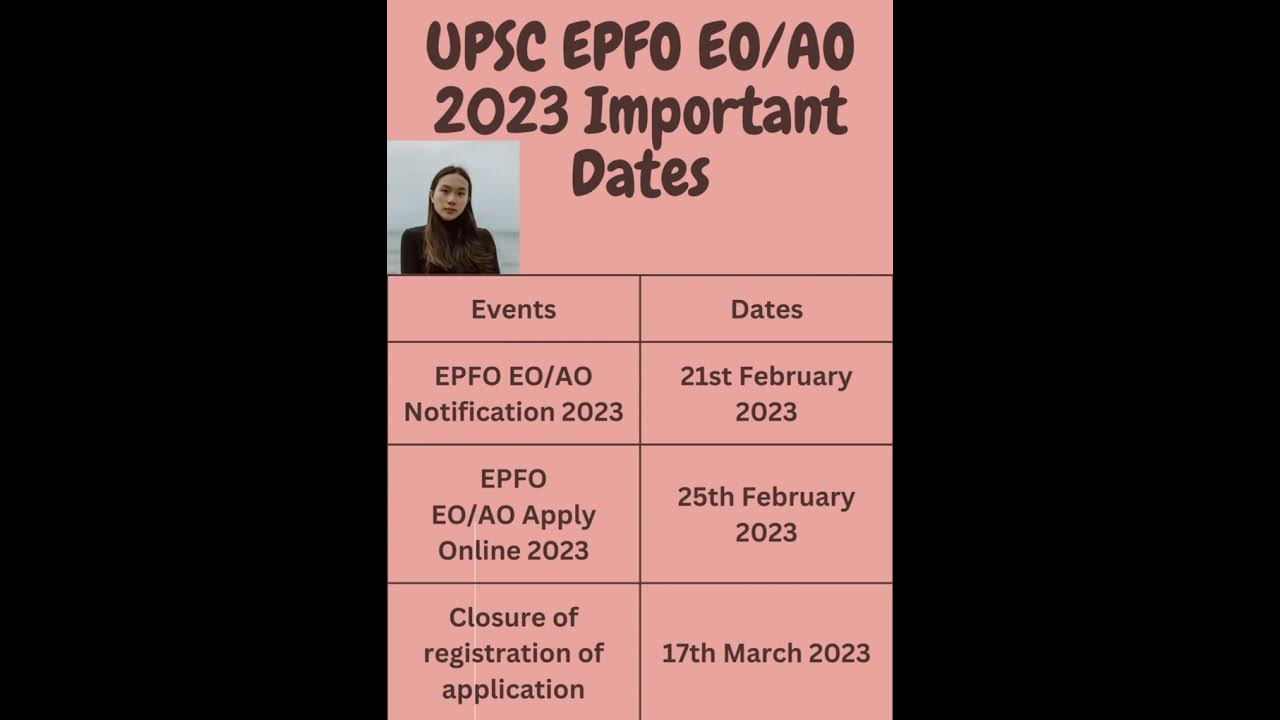 UPSC EPFO 2023 Important Dates - YouTube