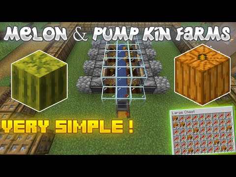 Simple Automatic Melon Pumpkin Farms In Minecraft 1 15 1 16 Youtube