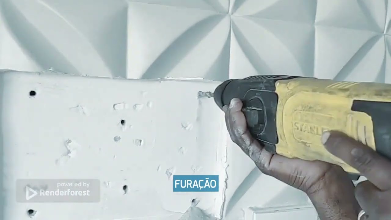 nesse vídeo vamos mostrar a instalação de uma TV de 50 polegadas numa parede 3D de gesso serviço top
