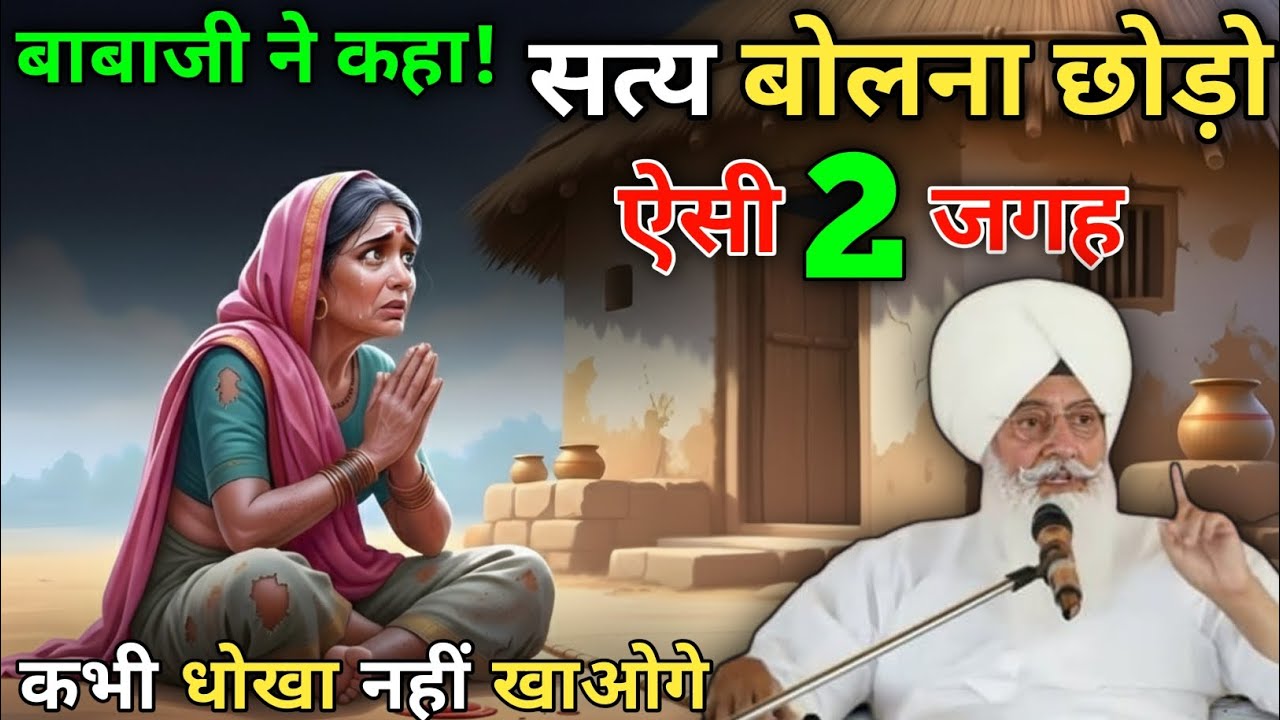बाबा जी ने कहा! सत्य बोलना छोड़ो ऐसी 2 जगह! कभी धोखा नहीं खाओगे 😱! Radha Swami ji #rssb #sakhi 