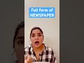 Full form of NEWSPAPER