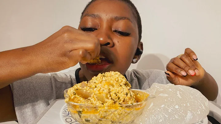 1 million views asmr white starch and assorted meat egusi soup mukbang #asmr #mukbang #egusi
