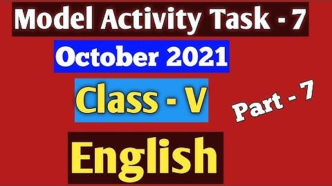 Class 5 English Model Activity Task  October 2021 part - 7