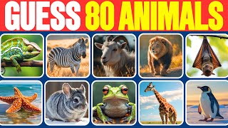 Guess The Animals In 3 Seconds 🐶🐈🐯| 80 Animals Quiz | Easy, Medium, Hard, Impossible