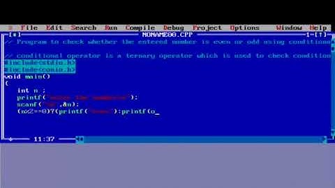 C Programming|| Program to check whether the number odd or even using conditional operator || Tech