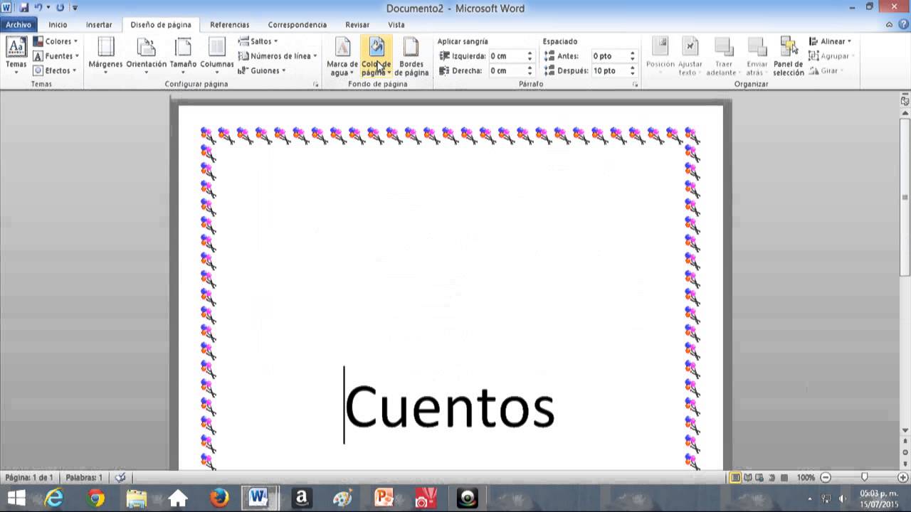 Como Poner Marco En Word como poner marco en word 2015 - YouTube