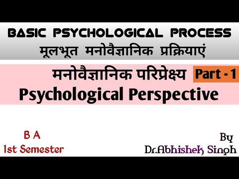 मनोवैज्ञानिक परिप्रेक्ष्य II संदर्श II Psychological Perspective II Dr. Abhishek Singh